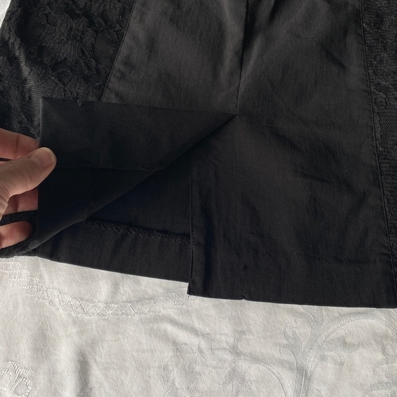 Suzy Shier Women's Black Pull On Midi Skirt Lace Accents Size Medium‎ - Picture 6 of 12